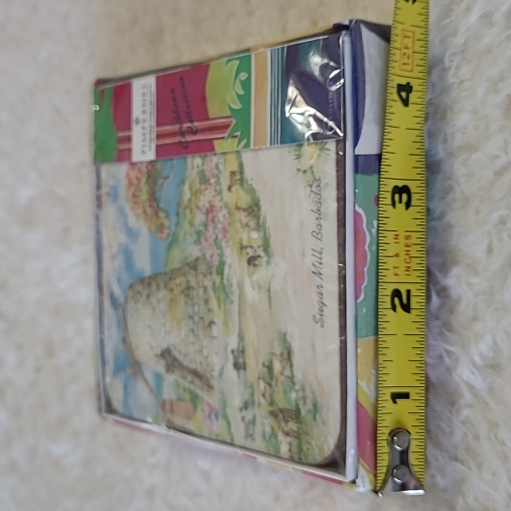 NEW Pimpernell Caribbean collection Barbados Drink Coasters  Set of 6 SEALED Box - Picture 12 of 12